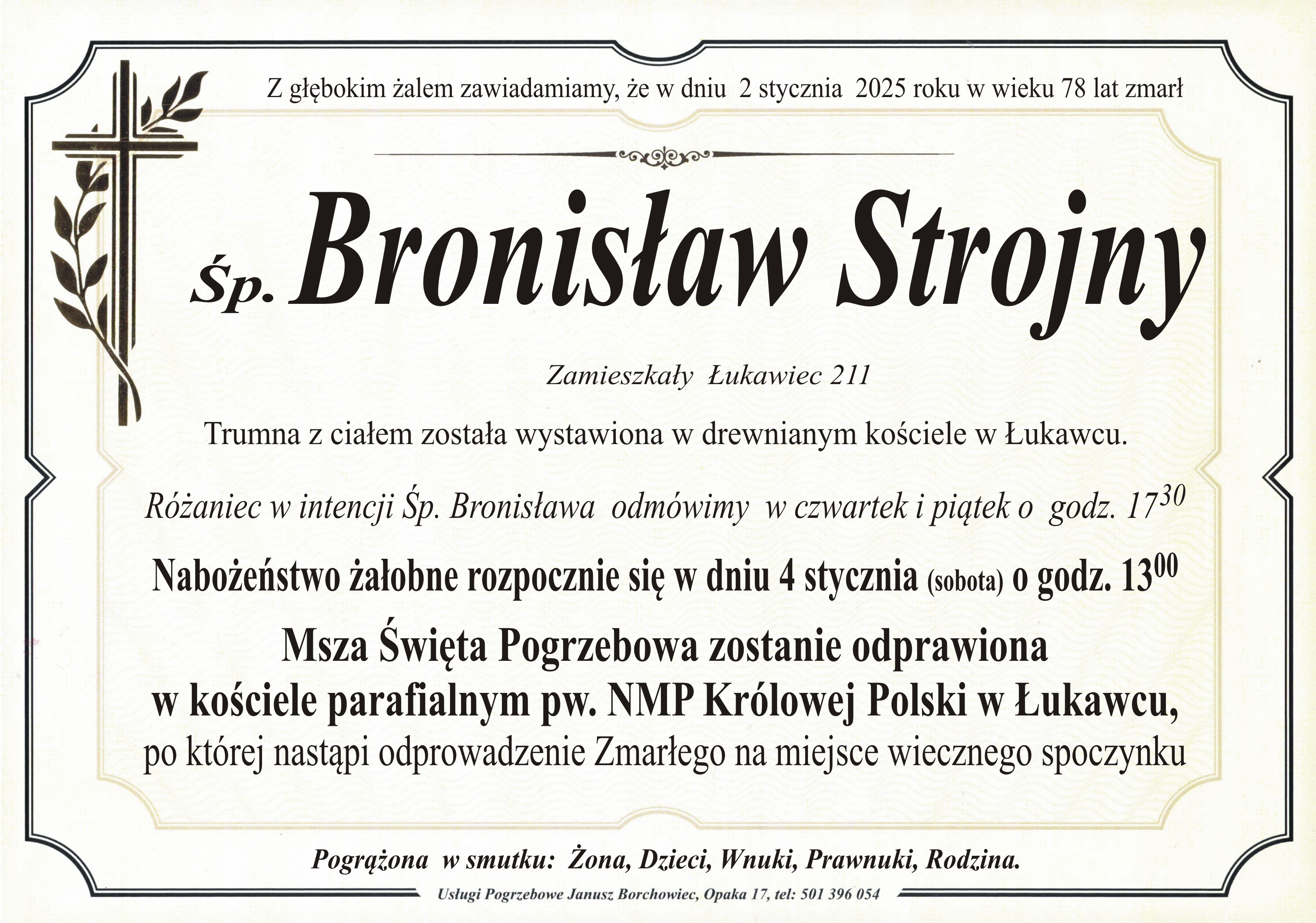 Zmarł Bronisław Strojny [78 lat]
